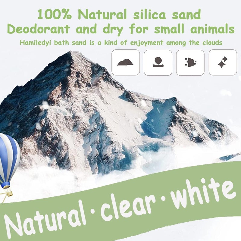 Hamiledyi Hamster Bath Sand 2 LB Dust Free Desert Sand Gerbil Powder Grooming Bath Potty Litter for Chinchillas Gerbil Syrian Mice Degu or Other Small Animals - Image 2